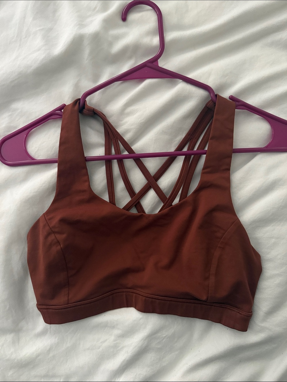 lululemon athletica Strappy Back Sports Bra - Rust Brown